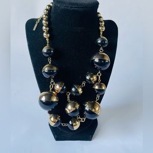 BAUBLERBAR GOLD AND BLACK COLOR STATEMENT NECKLACE GREAT CONDITION
